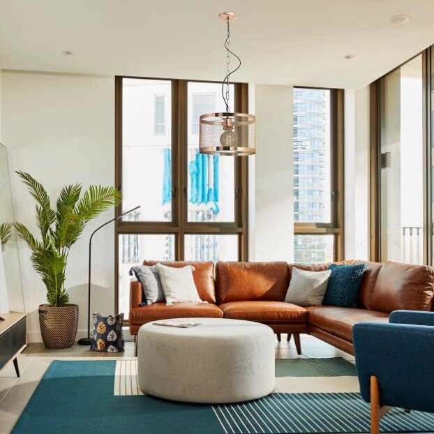 Colgante De Hierro Con Malla Metálica Y Cadena 1 Luz E27 Color Negro