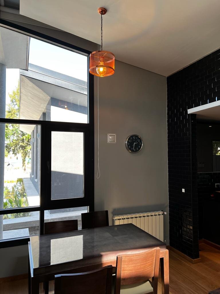 Colgante De Hierro Con Malla Metálica Y Cadena 1 Luz E27 Color Negro