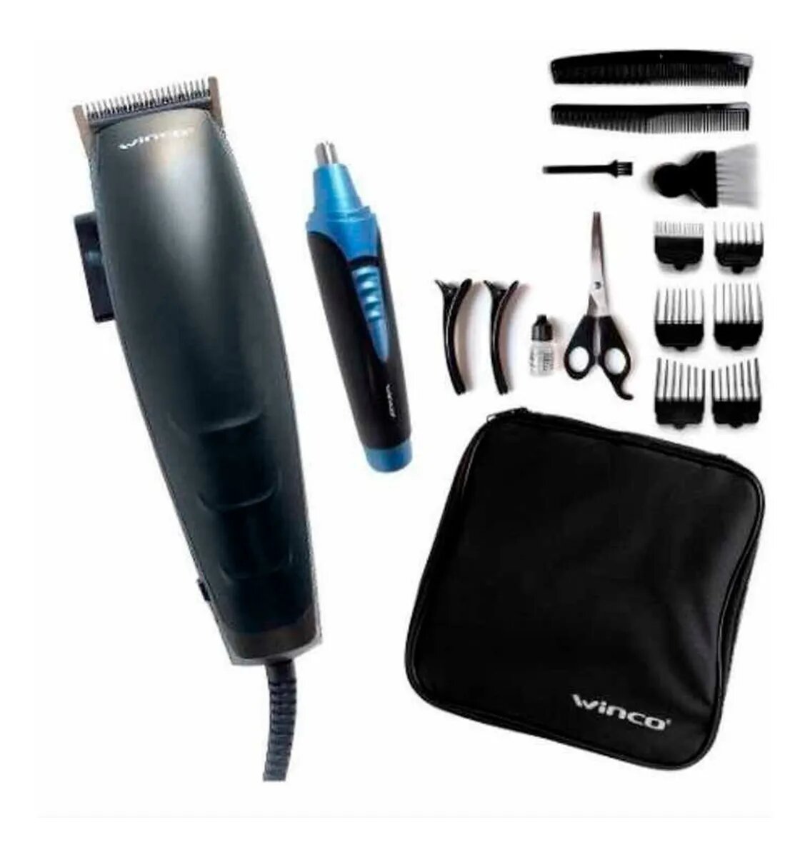 Cortapelos Profesional Winco + Trimmer + Accesorios Kit W-3002