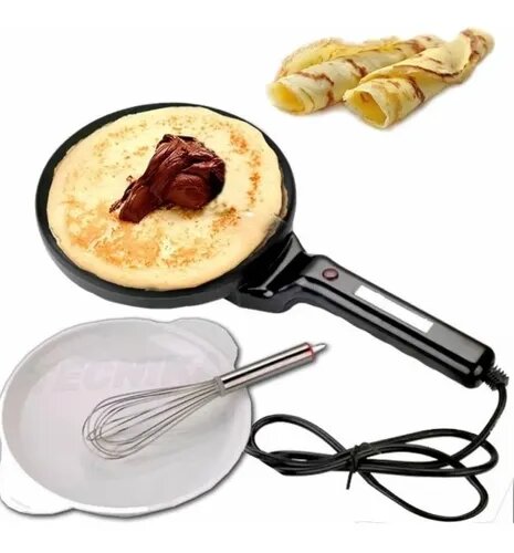 Panquequera Eléctrica  800w Antiadherente + Batidor + Bowl Winco W102