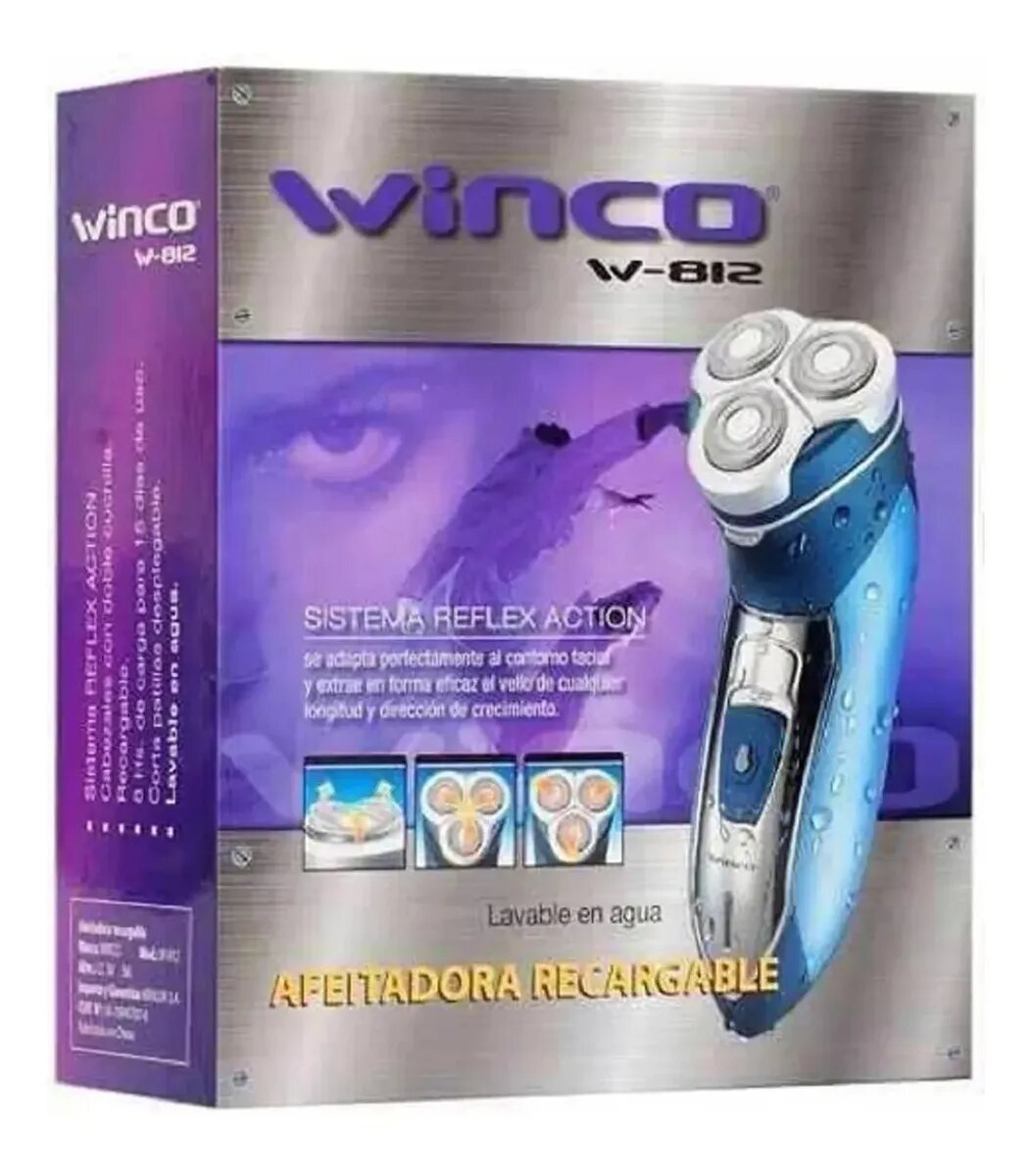 Afeitadora Recargable Inalámbrica Winco W812 Lavable En Agua