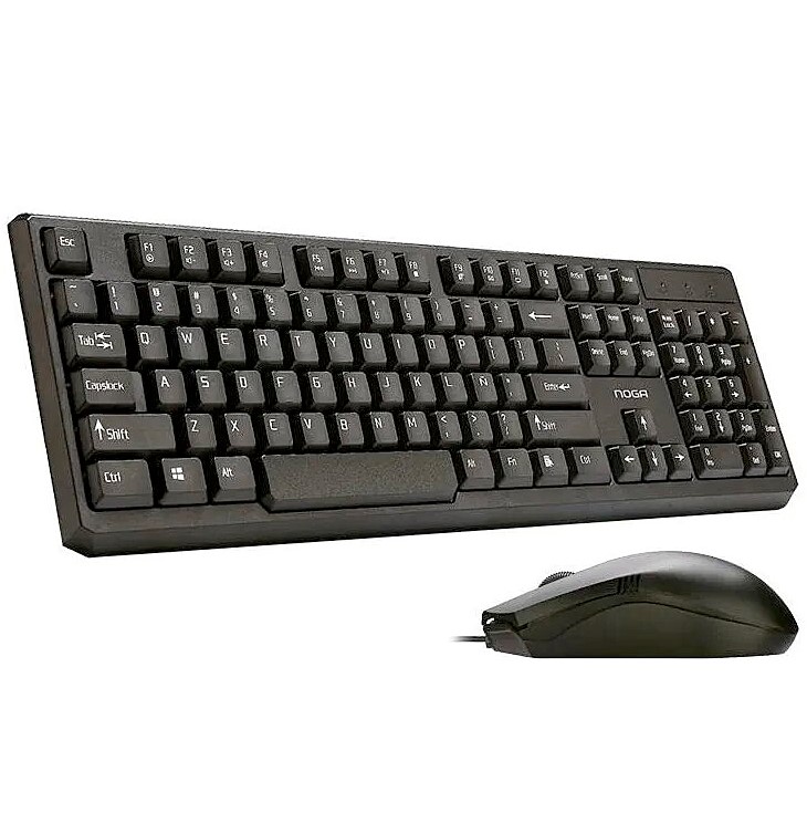 Kit Teclado y Mouse PC USB Combo Noga NKB-101 con Cable USB