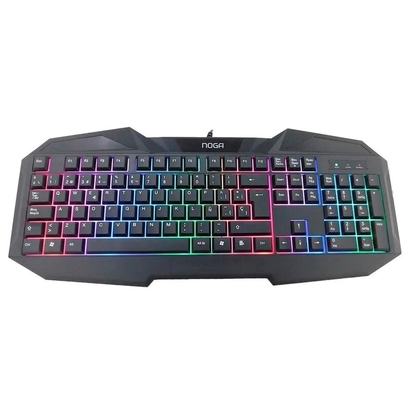 Teclado Gamer Retroiluminado LEDs Multicolor Reforzado Noga