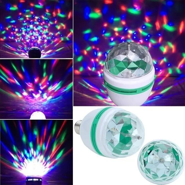 Lámpara Led Giratoria 3w RGB Foco 3 Colores Bolichearía