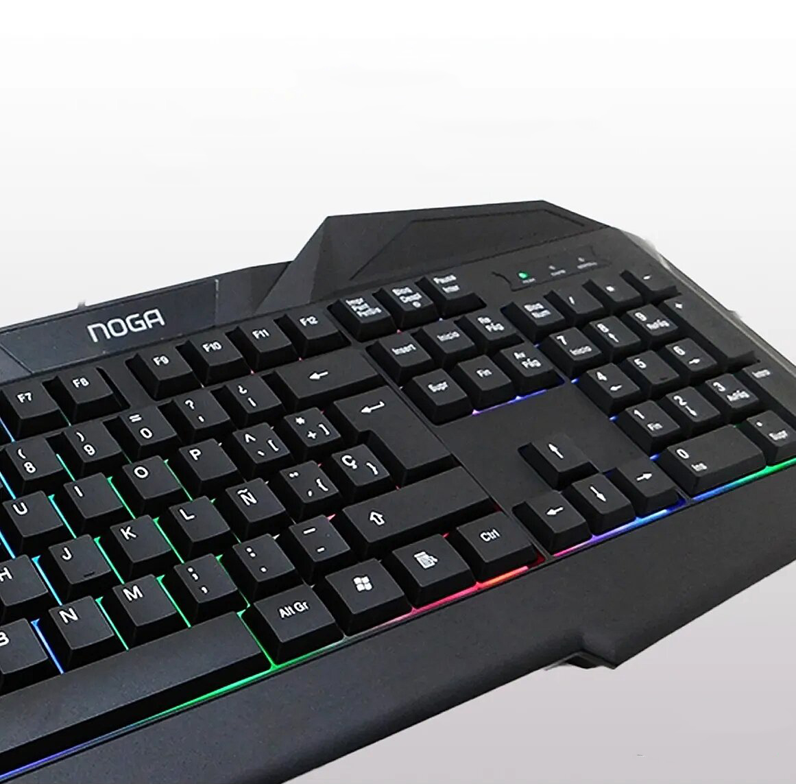 Teclado Gamer Retroiluminado LEDs Multicolor Reforzado Noga