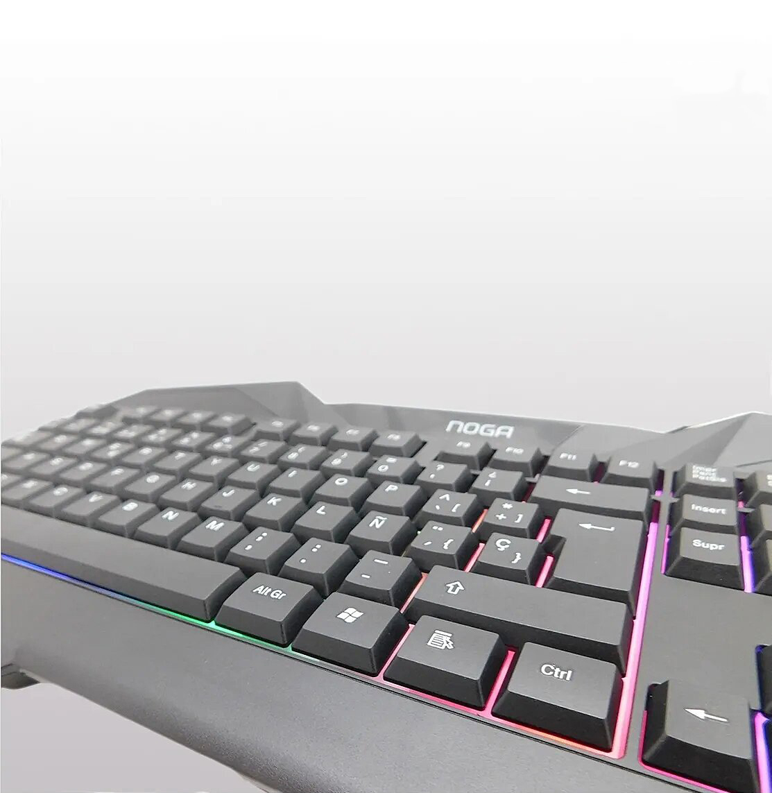 Teclado Gamer Retroiluminado LEDs Multicolor Reforzado Noga