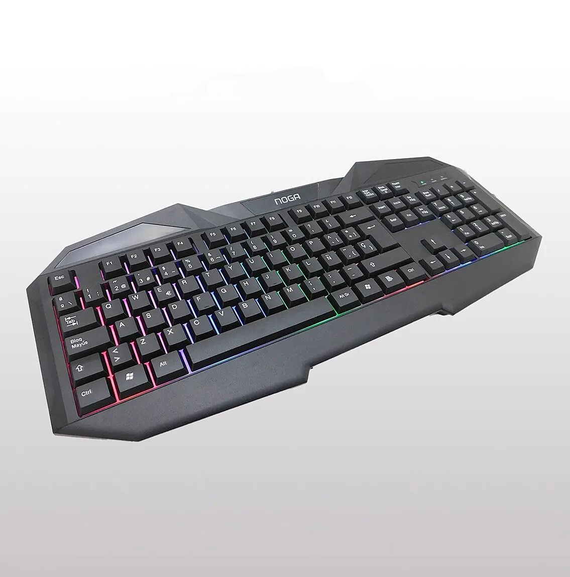 Teclado Gamer Retroiluminado LEDs Multicolor Reforzado Noga