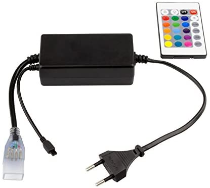 Controlador Para Manguera Transparente LED Flexible RGB Con Control Remoto