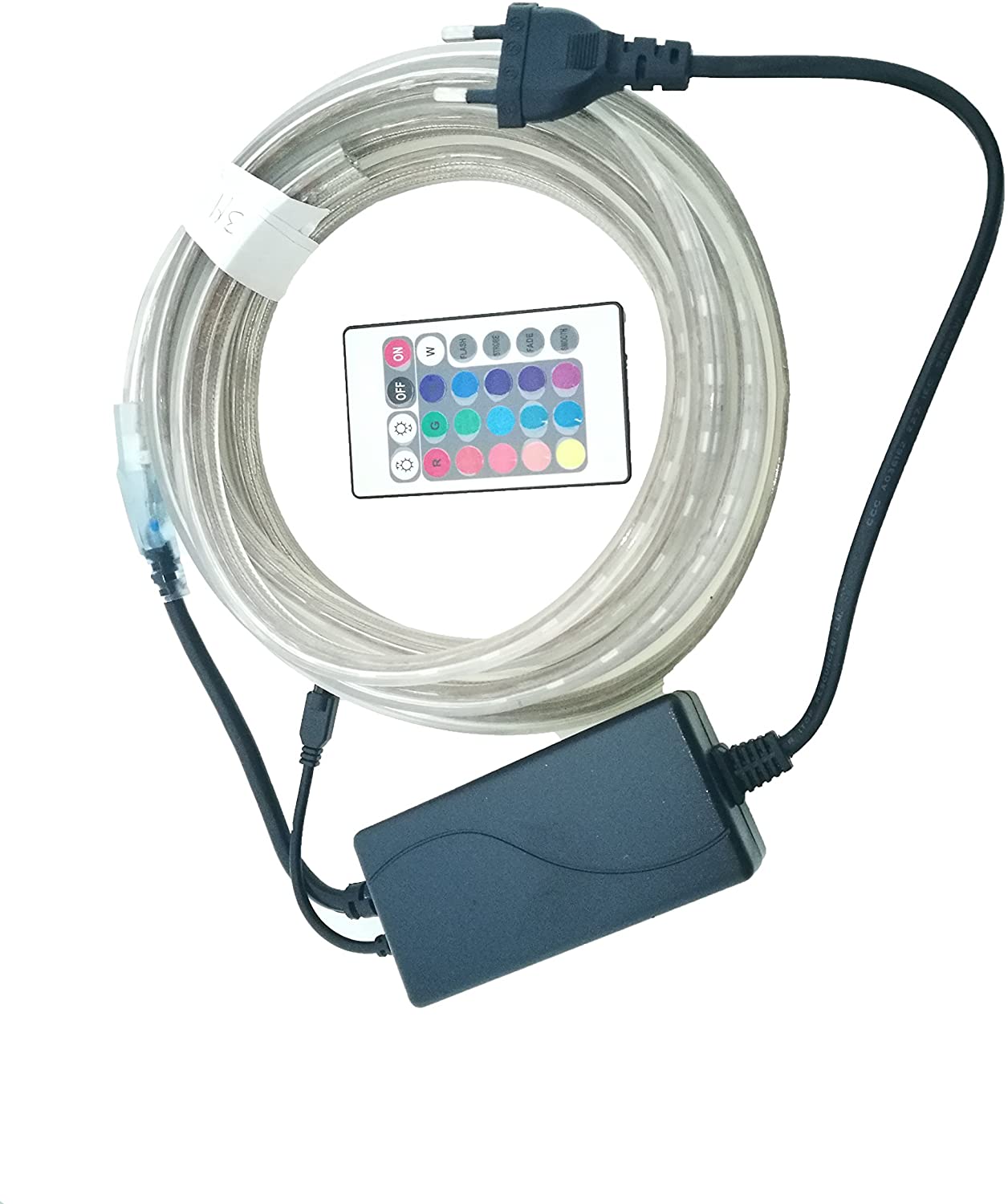 Controlador Para Manguera Transparente LED Flexible RGB Con Control Remoto