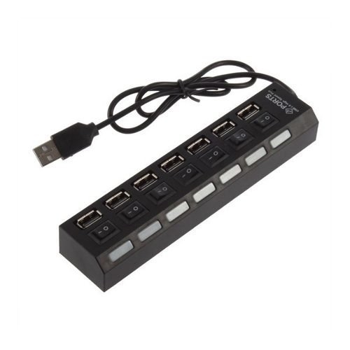 Hub USB Multiplicador 7 Puertos USB Luz LED PC Notebook