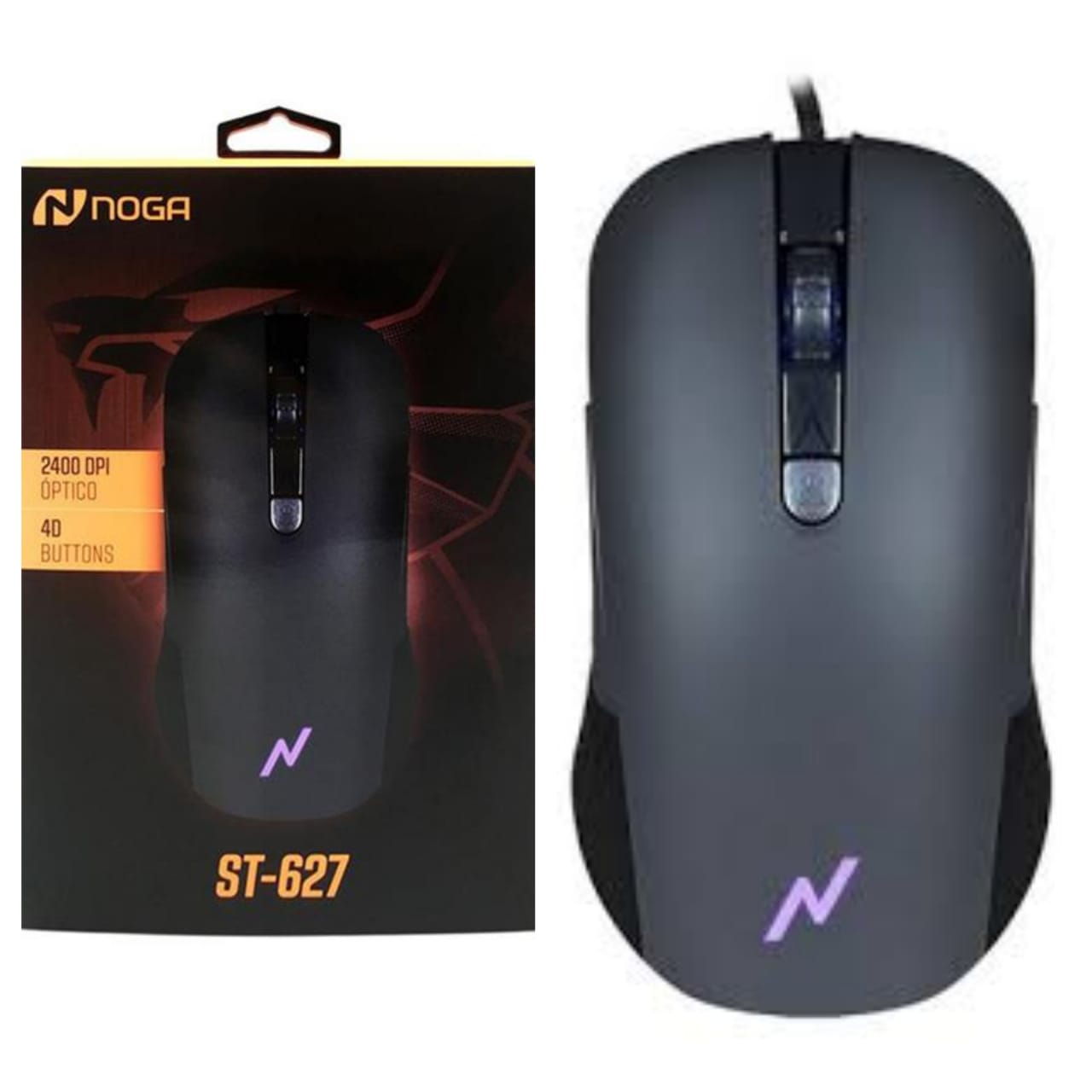 Mouse Gamer Noga Stormer ST-627 Retroiluminado RGB 2400 DPI