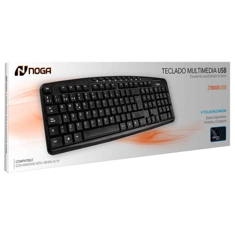 Teclado Multimedia USB Noga PC Notebook Diseño Antiderrames