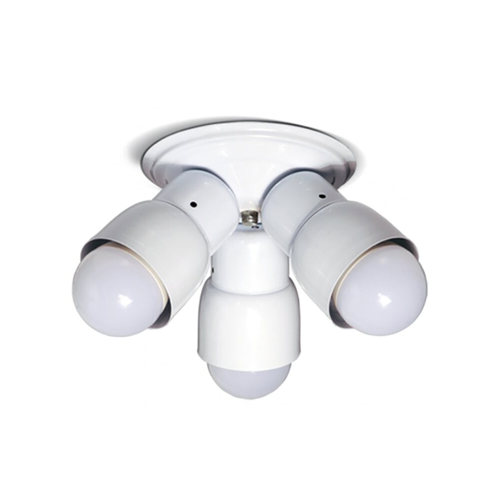 Aplique bajo ventilador de techo 3 luces E27 fijo Color Blanco