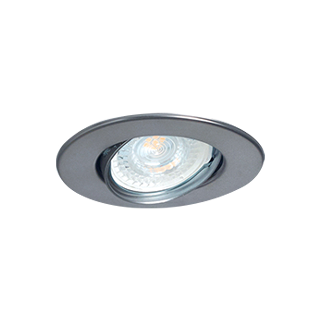 Spot De Embutir Redondo 93mm Para Dicroica Móvil Policarbonato Color Acero