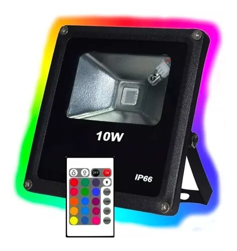 Reflector LED 10W RGB 16 colores Control Remoto Exterior 900lm