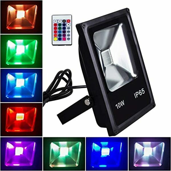 Reflector LED 10W RGB 16 colores Control Remoto Exterior 900lm