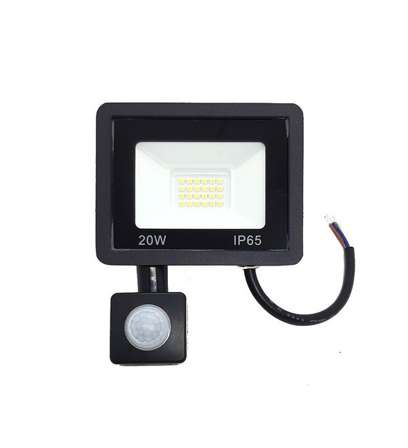 Reflector LED 20W Sensor Movimiento 220 Exterior IP66 Blanco