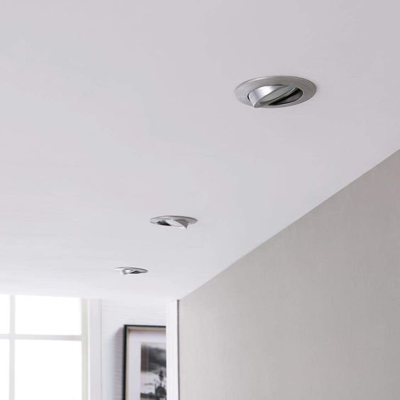 Spot De Embutir Redondo 93mm Para Dicroica Móvil Metálico Color Negro