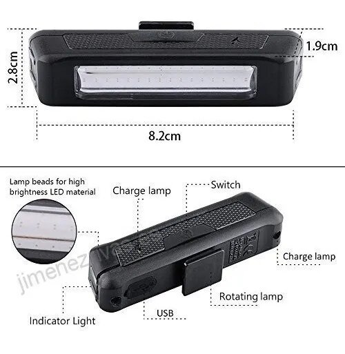 Luz linterna USB bicicleta LED súper potente impermeable.