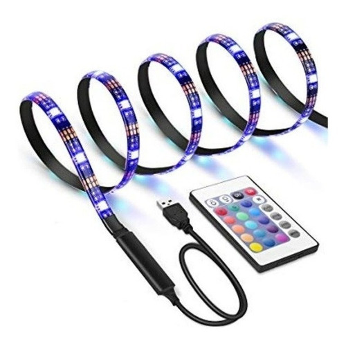 Tira LED RGB USB 2 mts TV PC Control Remoto Exterior