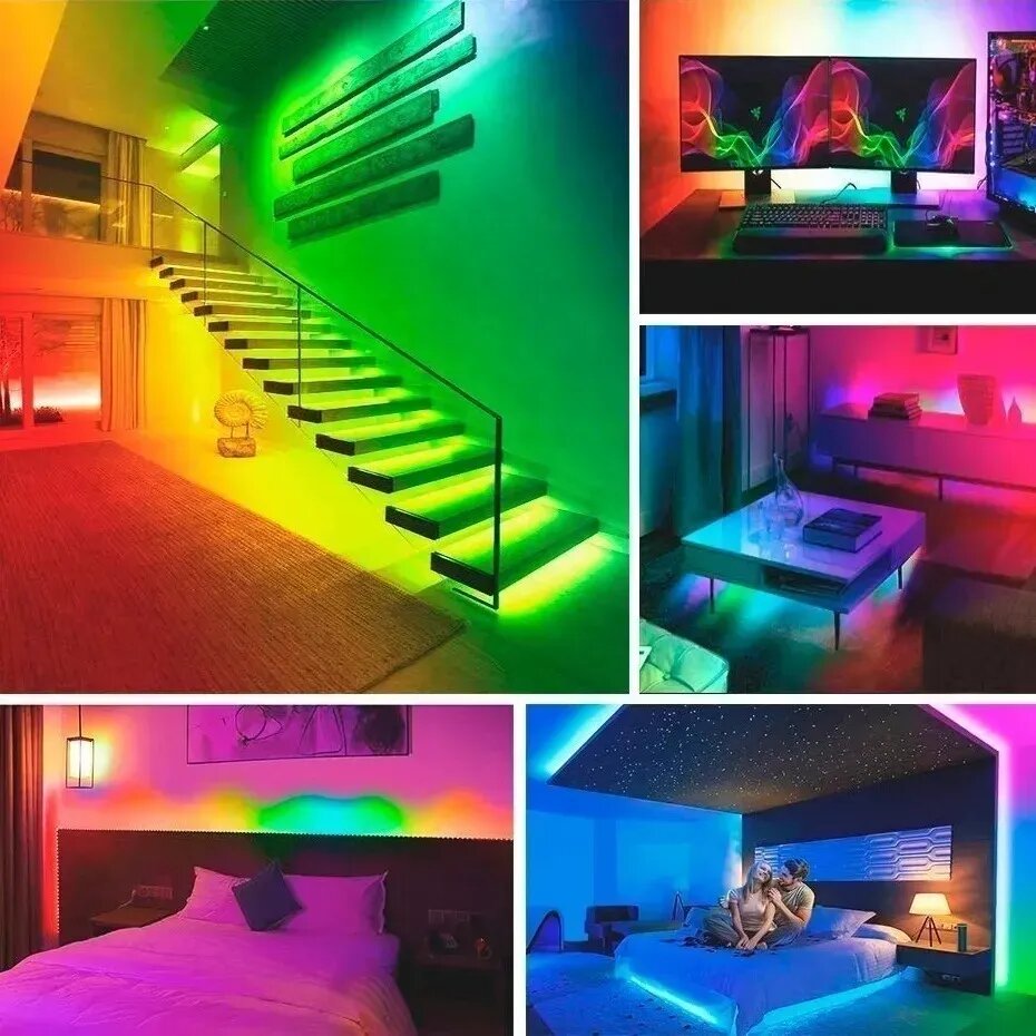 Tira LED 5050 RGB interior IP20 5 mts 12V