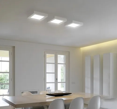 Panel Plafón Led 12w Exterior Cuadrado Blanco Frío Akai