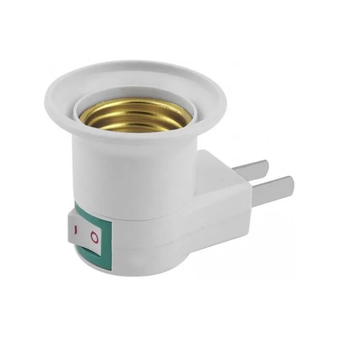 Portalámparas Adaptador E27 Tecla Enchufe Velador Luz Noche