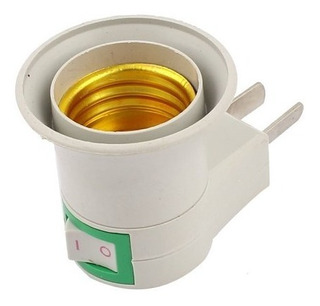 Portalámparas Adaptador E27 Tecla Enchufe Velador Luz Noche