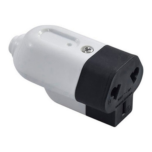 Ficha Enchufe Hembra 3 Patas Blanco Prolongación 10 Amp 250V