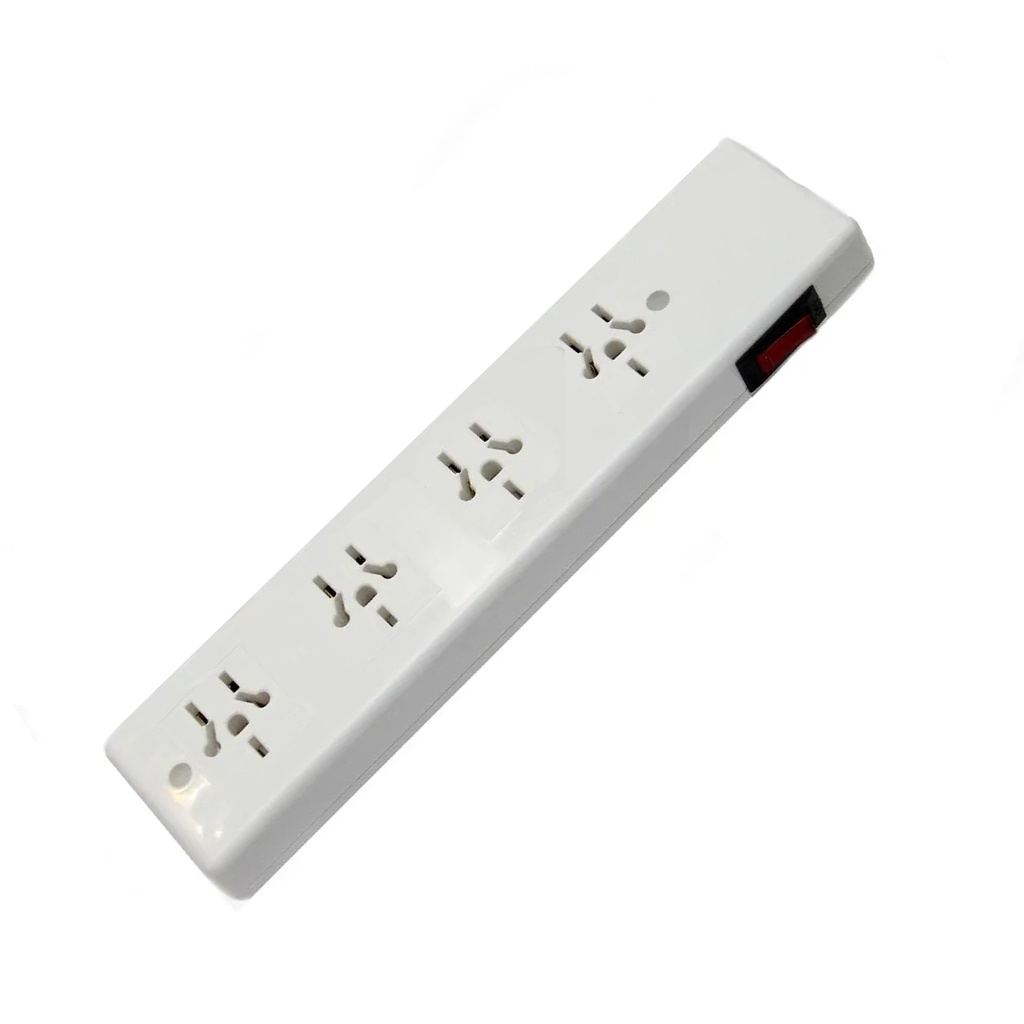 Zapatilla Prolongador Alargue 4 Tomas Multinorma Sin Cable Con Llave Térmica 10A