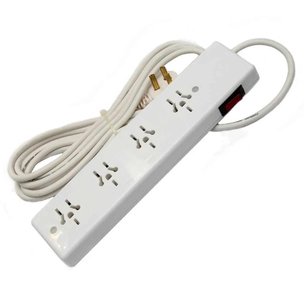 Zapatilla Prolongador Alargue 4 Tomas Multinorma 5 mts Con Llave Térmica 10 A