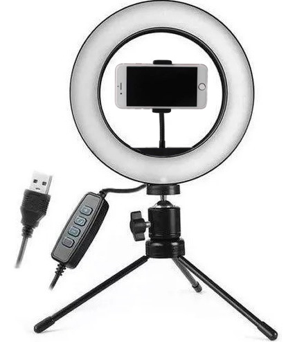 Aro De Luz Led 20cms 3 Tonos De Luz, 120 Led Trípode Selfie