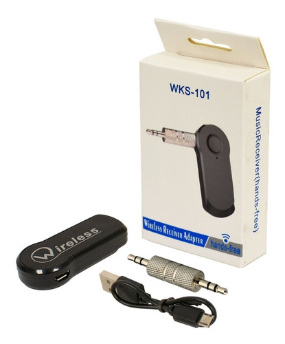 Receptor Bluetooth A Entrada Auxiliar Auto Micrófono Manos Libres Estéreo WKS-101