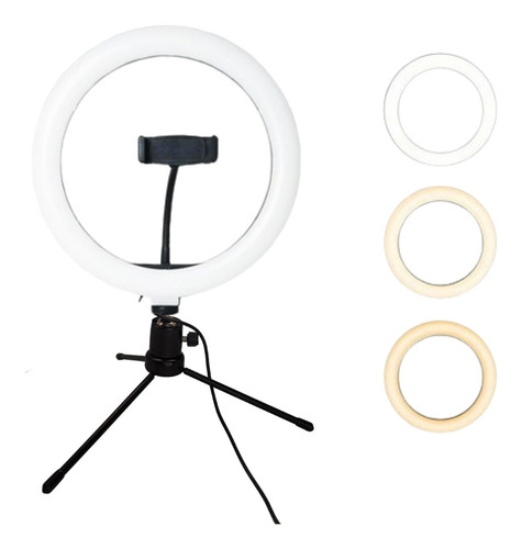 Aro De Luz Led 20cms 3 Tonos De Luz, 120 Led Trípode Selfie