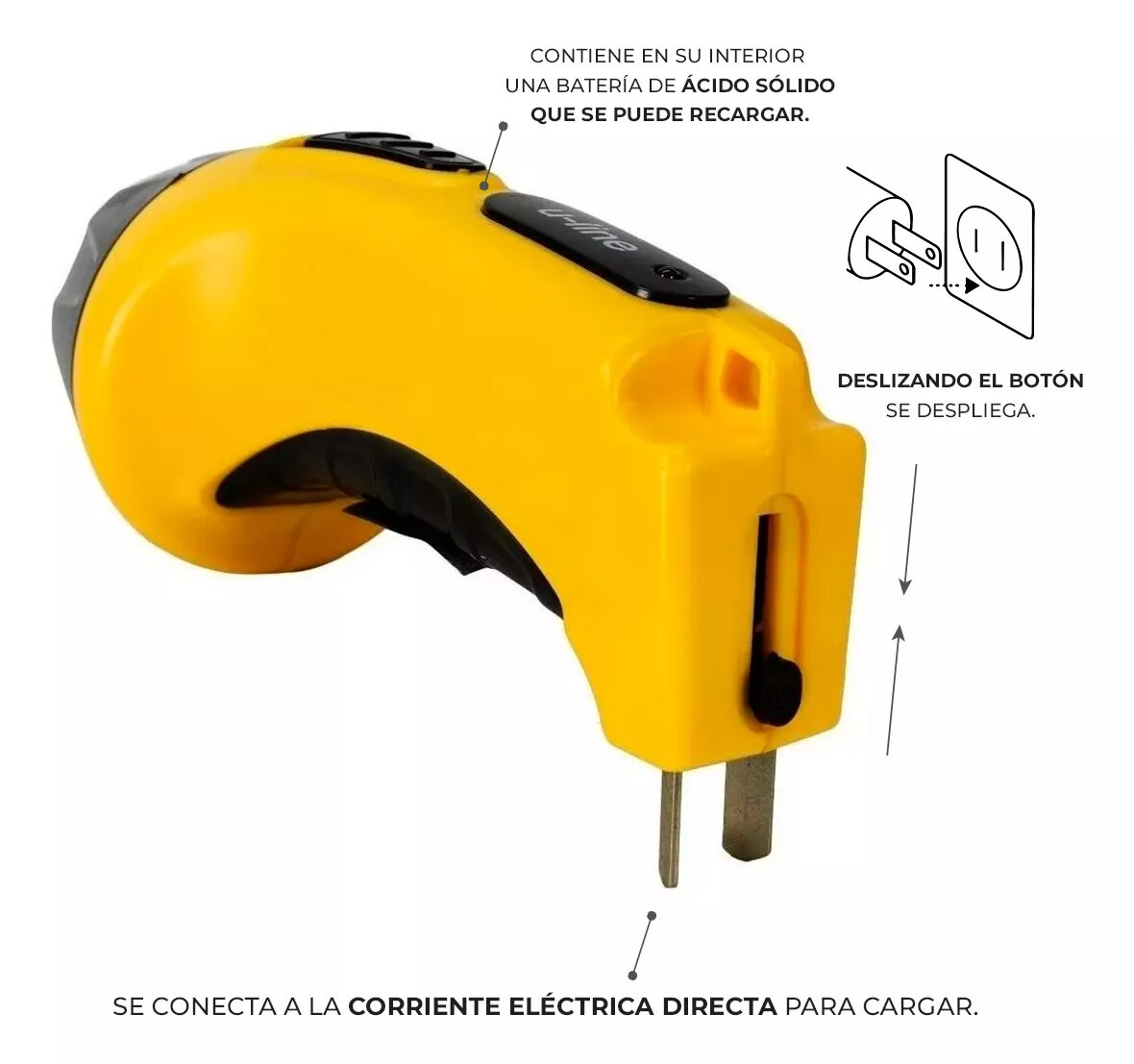 Linterna Recargable A 220V 7 LED Alto Brillo Larga Duración