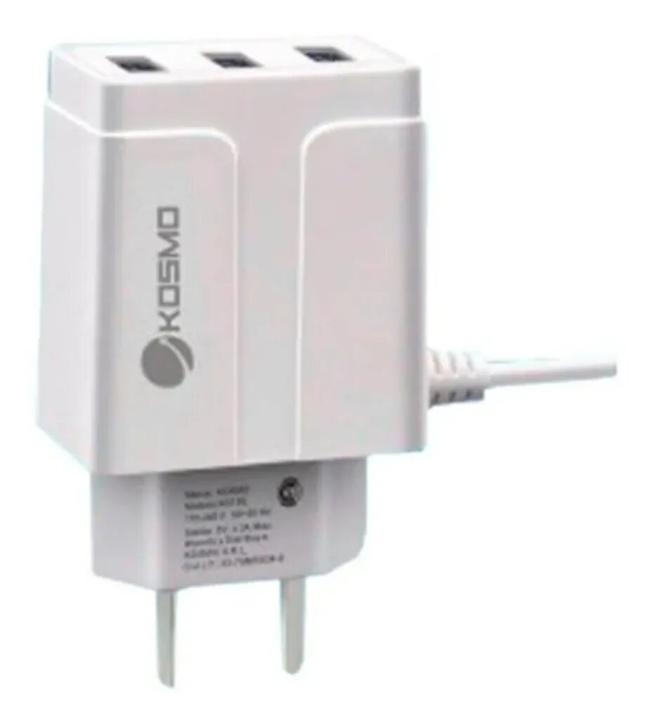 Cargador Celular Carga Rápida 3.3A Tipo C + 3 Salidas USB