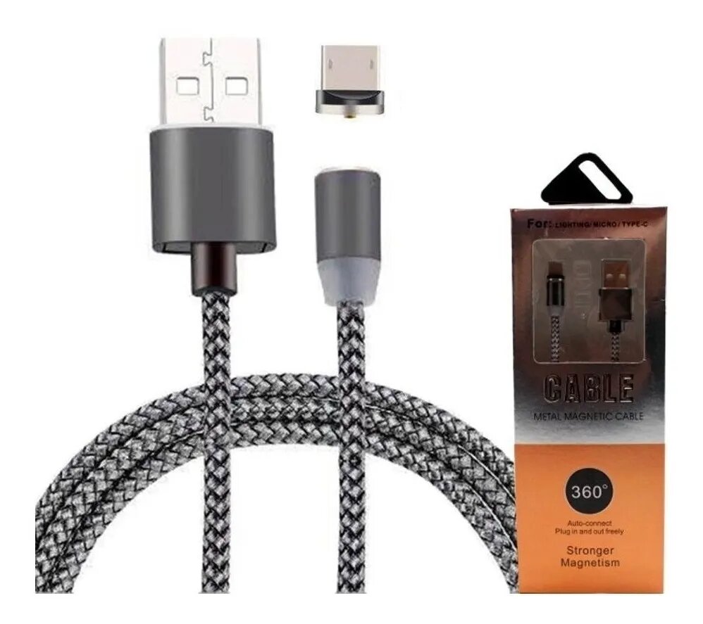 Cable Magnético Imán Cargador Micro USB Mallado