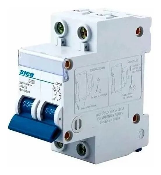 Llave Térmica 20 Amp Termomagnética Bipolar Sica 2x20