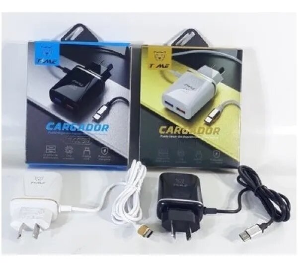 Cargador Celular Carga Rápida 3.1A Usb Tipo C + 2 Usb