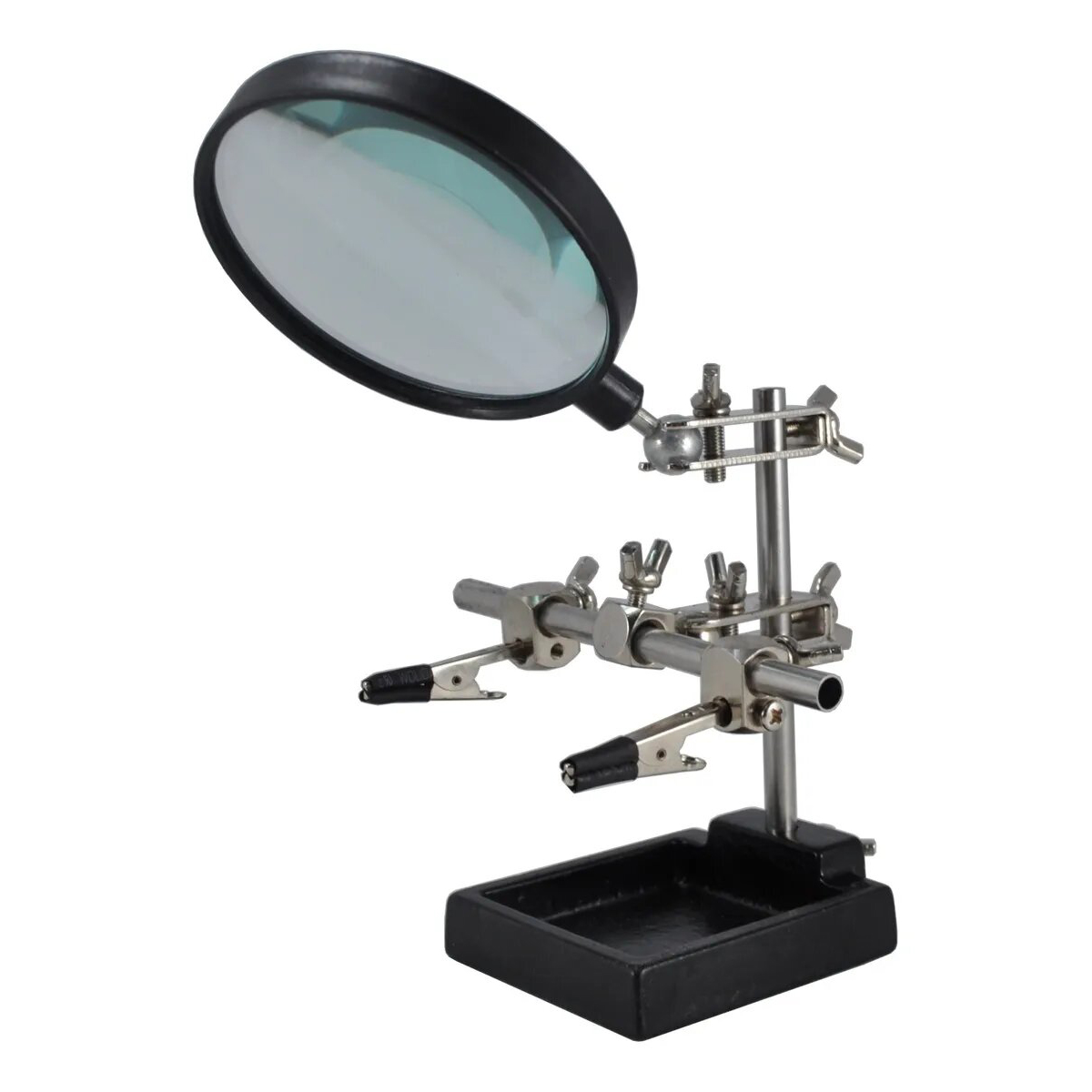 Soporte Soldador Con Lupa Regulable Pinzas Cautín