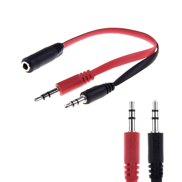 Cable Adaptador 2 Plug 3.5 mm Macho A Jack Hembra Audio