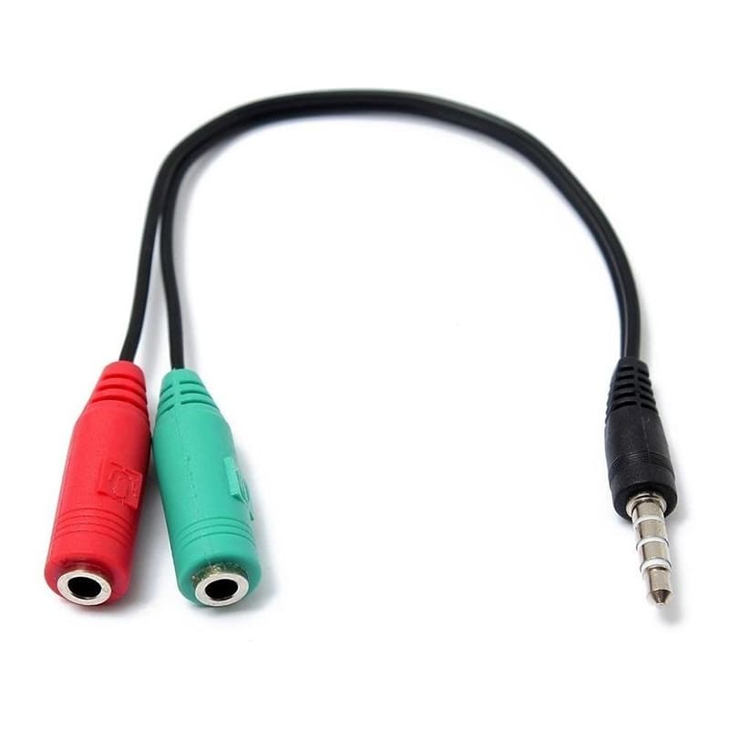 Cable Adaptador Plug 3,5 mm Macho A 2 Jack Hembra Audio