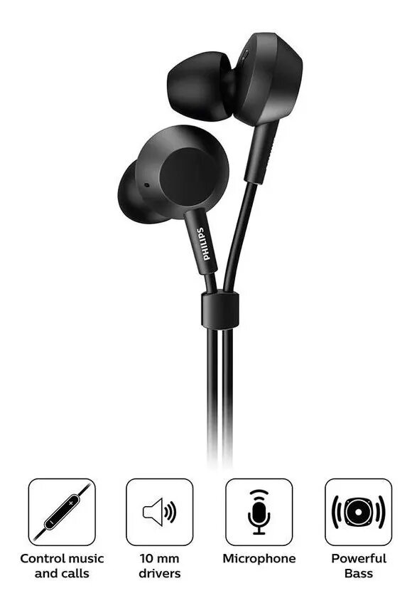 Auricular Philips intrauditivo con cable manos libres 3.5 mm TAE4105