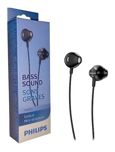 Auricular Sin Micrófono Philips Taue100BK Earbuds In-ear Negros