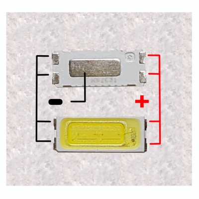 LED SMD 7030 6V 1W Samsung JVC Noblex Sanyo backlight TV