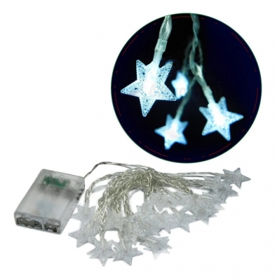 Guirnalda Luces Led Estrellas Cristal Luz Fría 3 Metros A Pilas