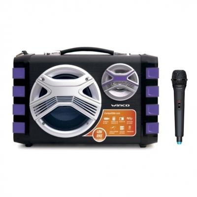 Parlante Portátil Bluetooth Micrófono Usb 40w FM Winco W211