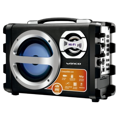 Parlante Portátil Bluetooth USB SD FM Karaoke 40W Winco W209