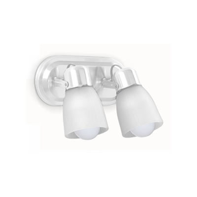 Aplique de Pared 2 Luces E27 Direccional con Tulipa (Blanco, Negro, Plata)
