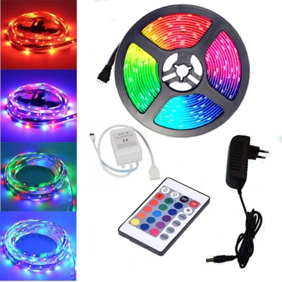 Kit Tira LED 2835 RGB Exterior 5 mts Completo Con Control Y Fuente